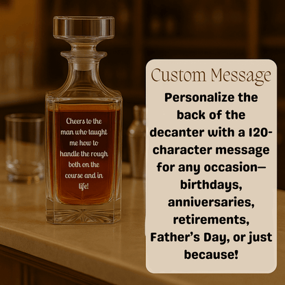 Unique Personalized The 19th Hole Reserve Decanter Customized Retirement Gifts for Men by Groovy Guy