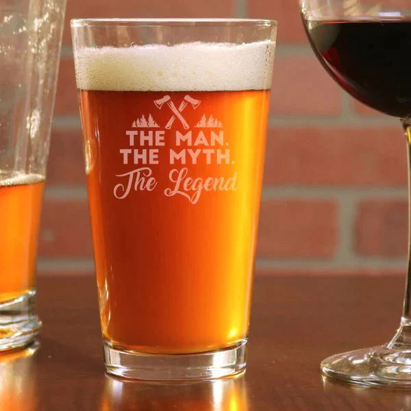 The Man, Myth, Legend Pint Glass - Drinking Glass - GroomsDay