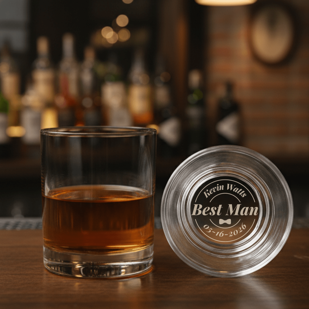 Personalized Hidden Message Groomsmen Whiskey Glass Proposal