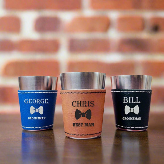 Bow Tie Boozer Silver Shot Glass - Shot Glasses - GroomsDay