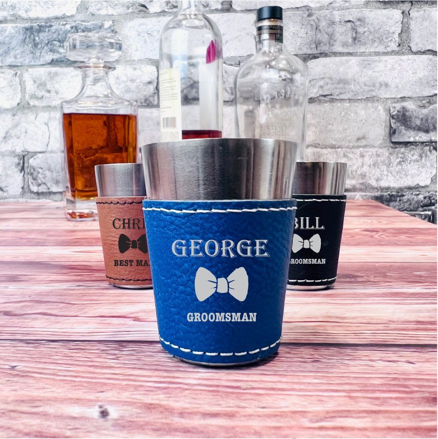 Bow Tie Boozer Silver Shot Glass - Shot Glasses - GroomsDay