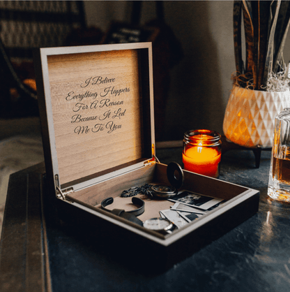 Personalized Men's Wooden Keepsake Box - Gift Set - GroomsDay