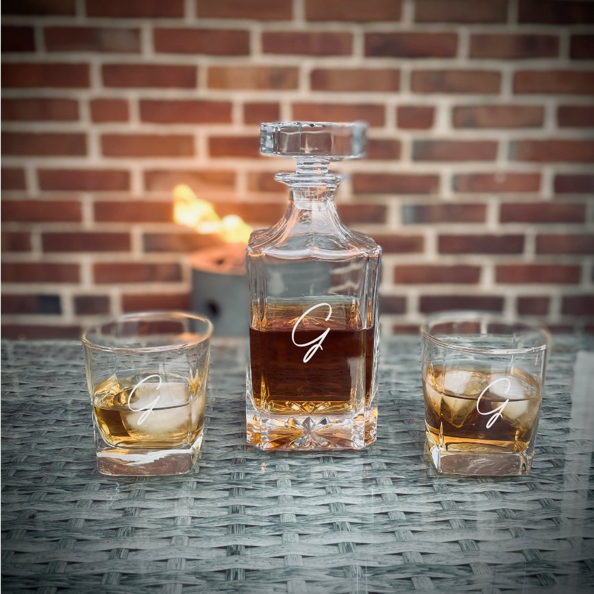 Personalized Decanter Box Set - Decanter Set - GroomsDay