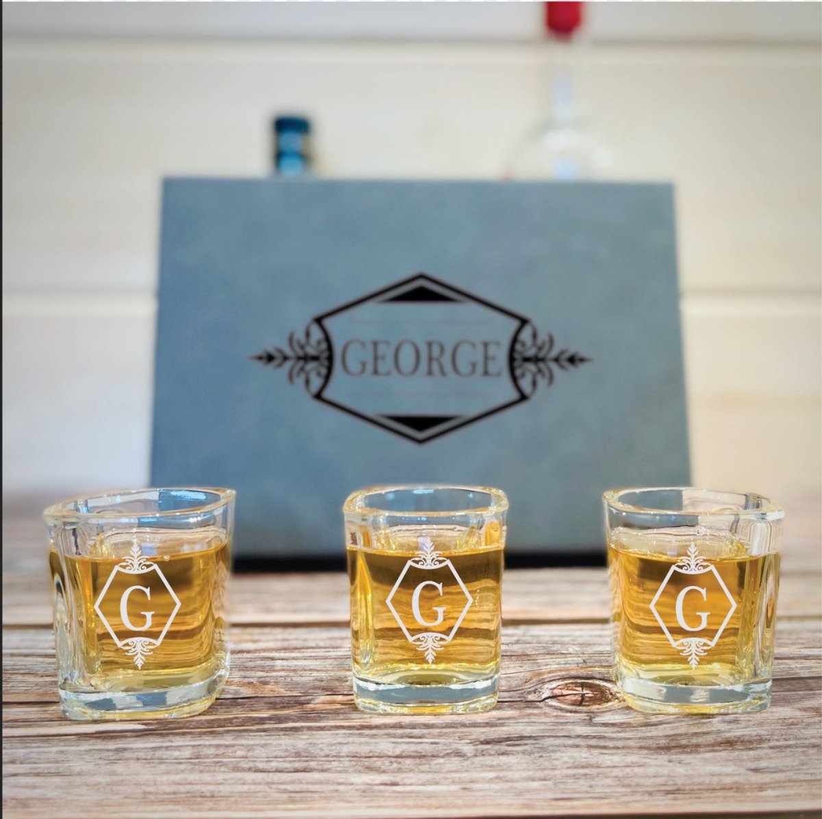 Unique Personalized Shot Glass Set Customized Gift Set Gifts for Men by Groovy Guy