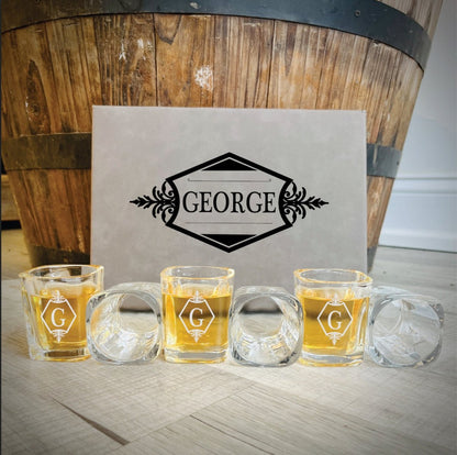 Personalized Shot Glass Set - Gift Set - GroomsDay