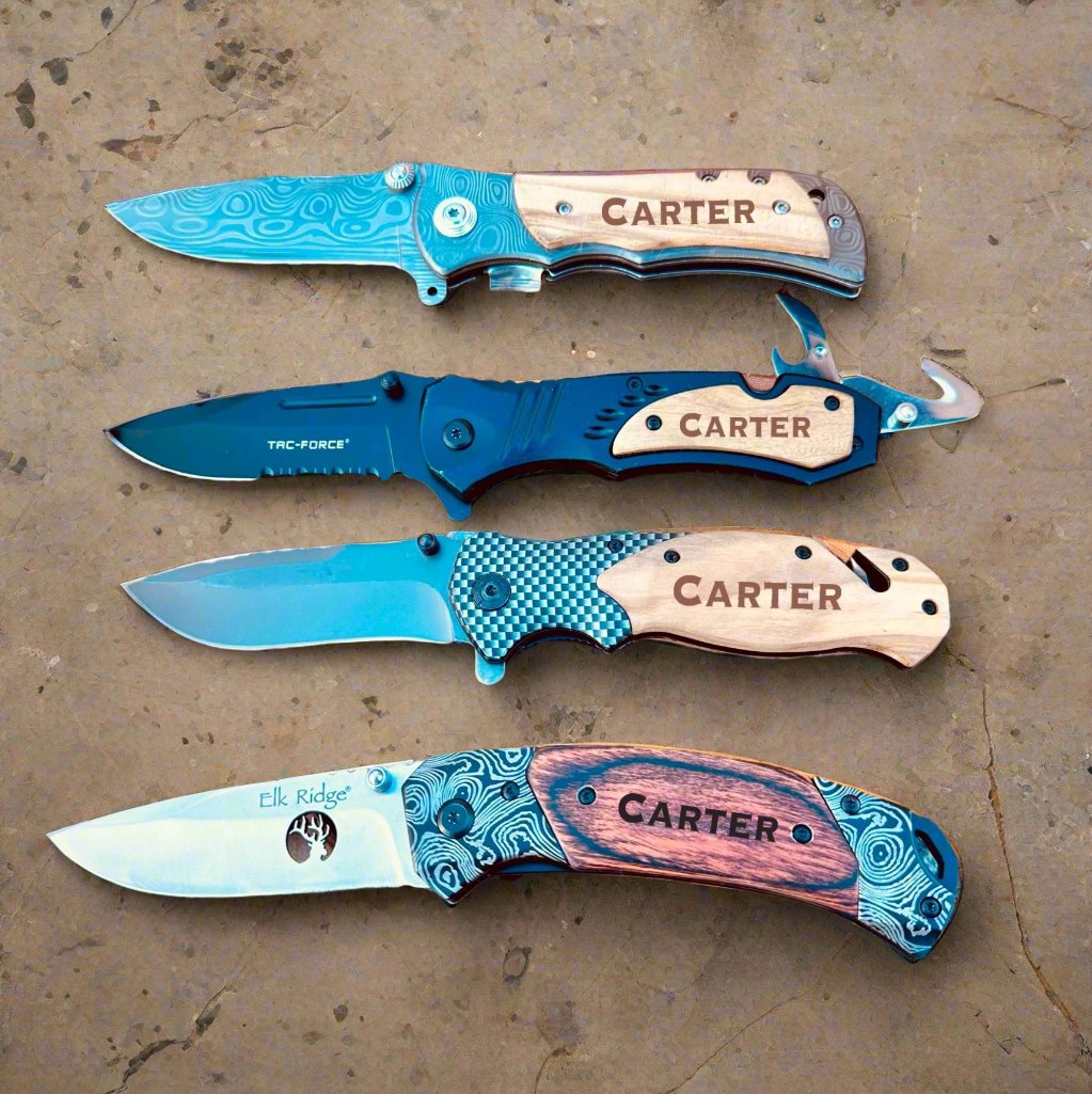 Knife Lovers Gift Box Set with 4 Personalized Knives