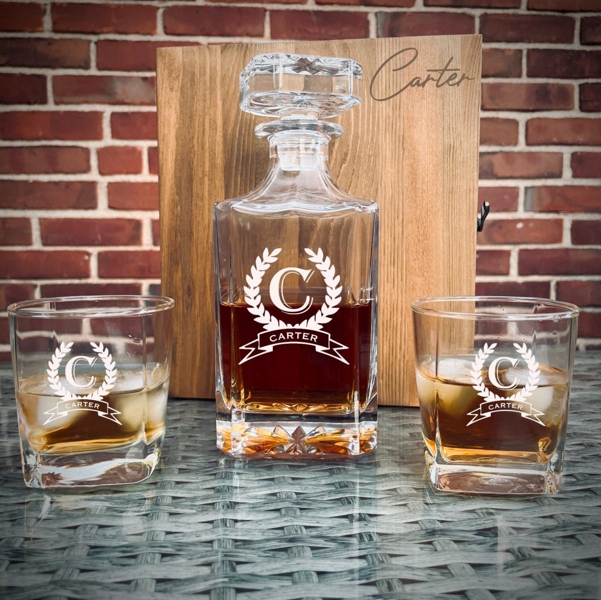 Personalized Decanter Box Set - Decanter Set - GroomsDay