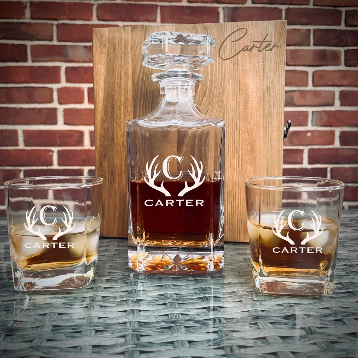 Personalized Decanter Box Set - Decanter Set - GroomsDay