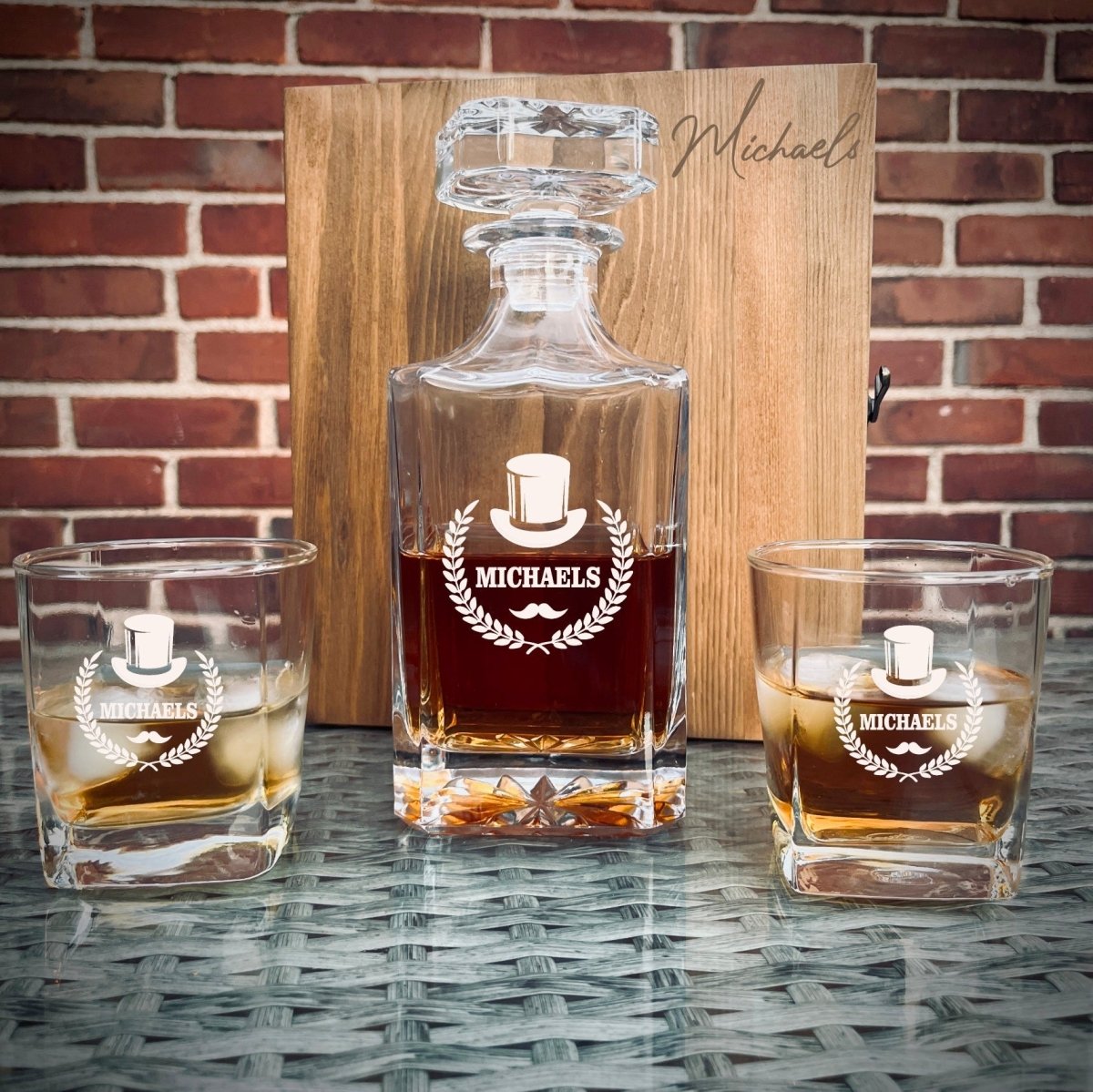 Personalized Decanter Box Set - Decanter Set - GroomsDay