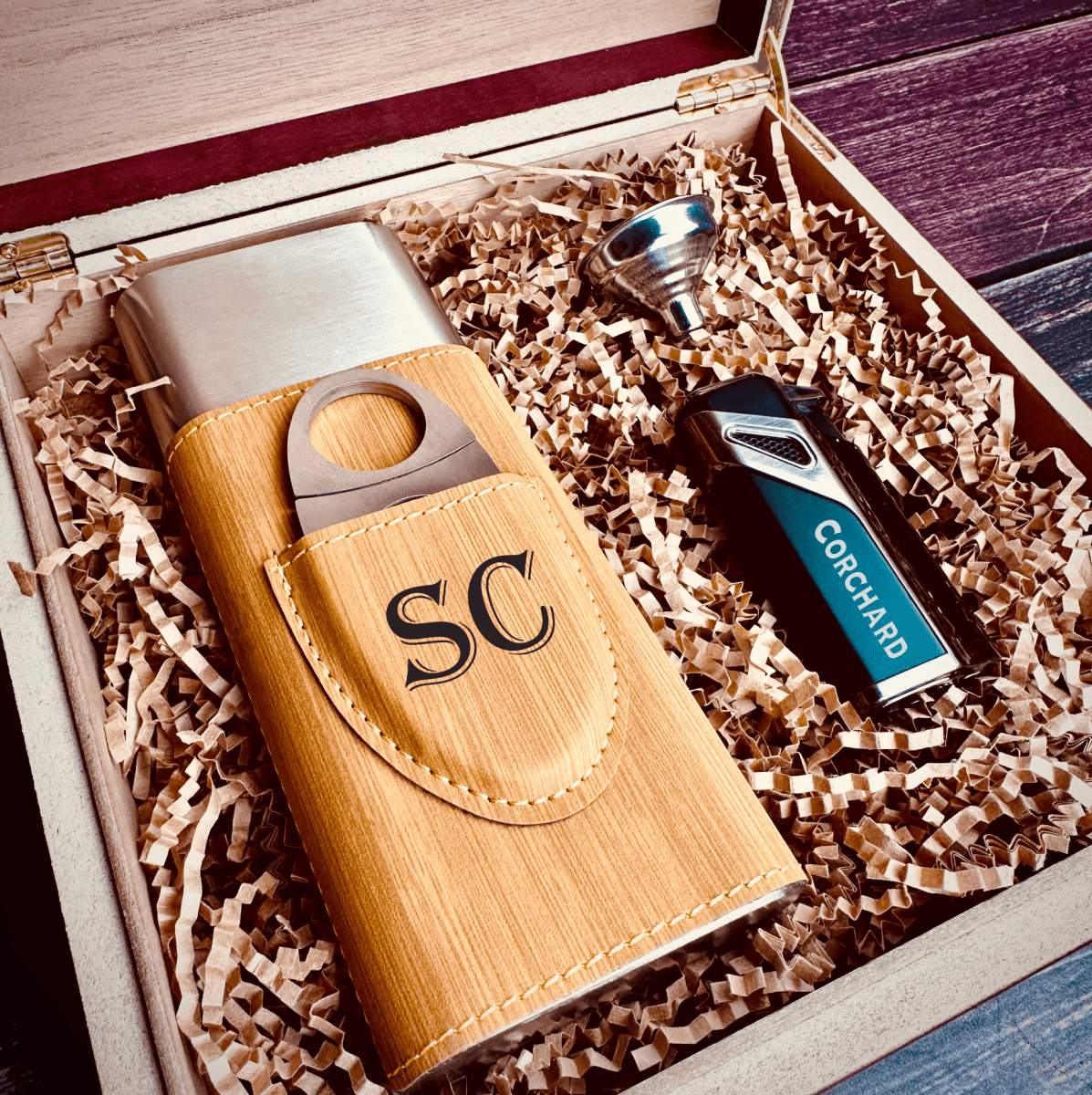 Handsome Personalized Cigar Gift Box Set - Gift Set - GroomsDay