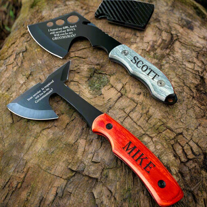 Personalized Name Groomsman Best Man Hatchet Proposal