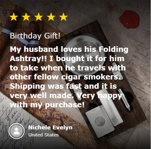 Personalized Folding Ashtray