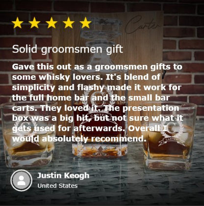 Personalized Decanter Box Set - Decanter Set - GroomsDay