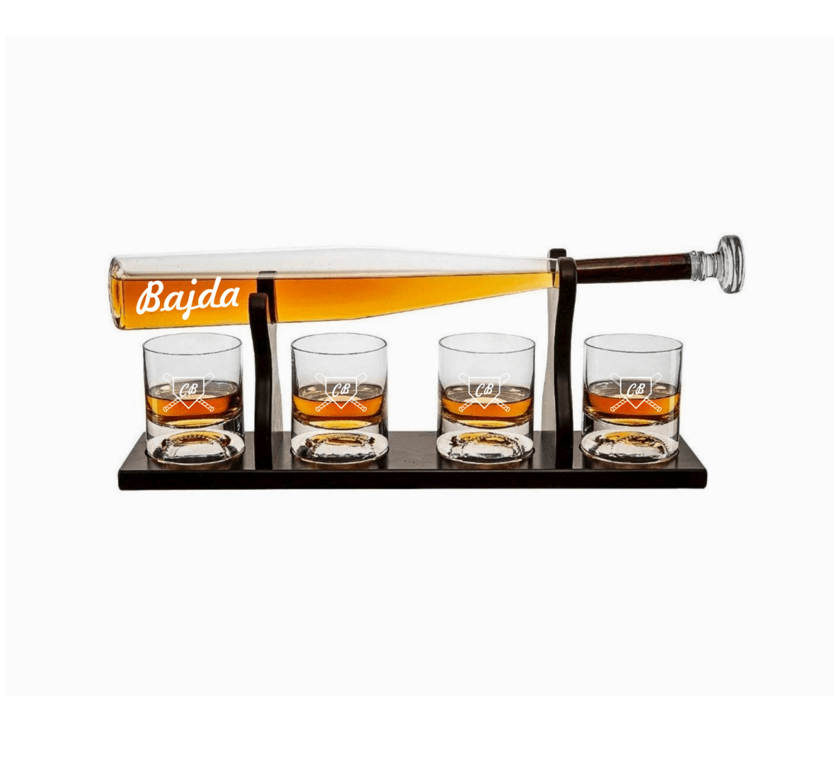 Personalized Baseball Bat Decanter Set - Baseball - GroomsDay