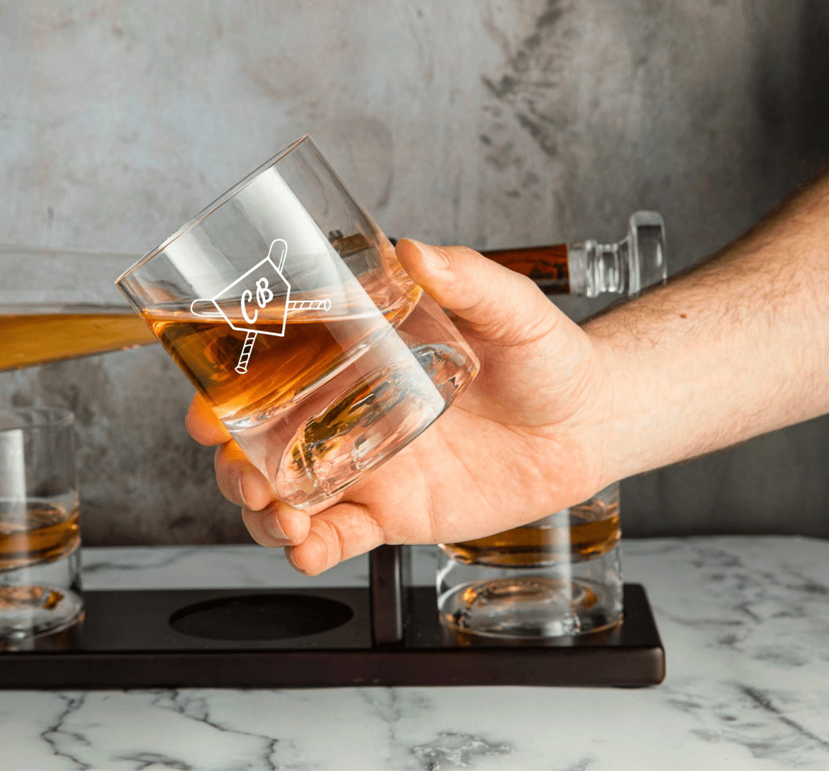 Personalized Baseball Bat Decanter Set - Baseball - GroomsDay