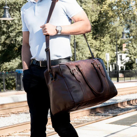 Custom Leather Duffle - Duffel Bags - GroomsDay