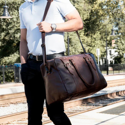Custom Leather Duffle - Duffel Bags - GroomsDay