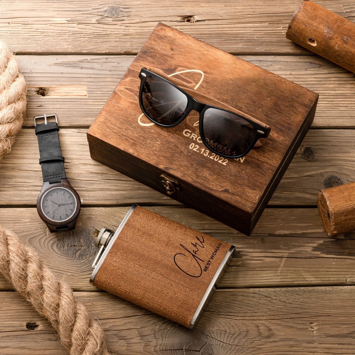 Unique Personalized Sipping in Style Box Set Customized Gift Sets Gifts for Men by Groovy Guy