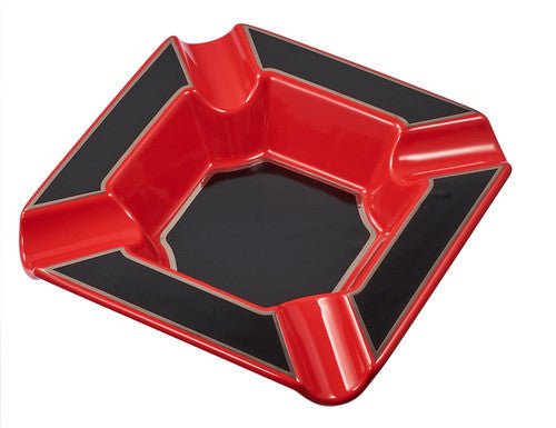 Red and Black Porcelain Cigar Ashtray Personalized Intials