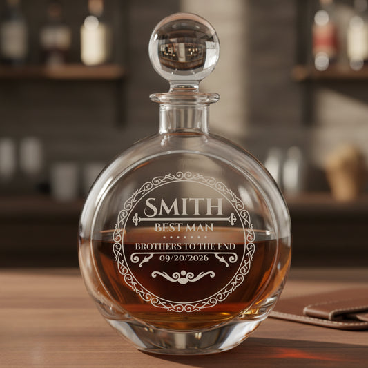 Classy Grooms Crew Decanter