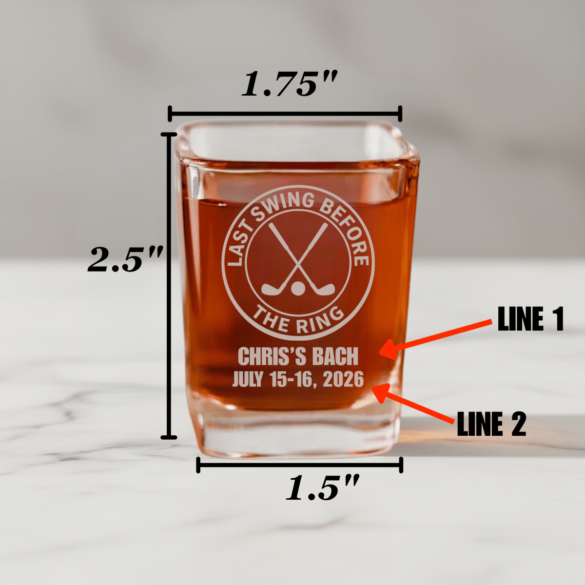 Last Single Swing Shot Glass - Golf - GroomsDay