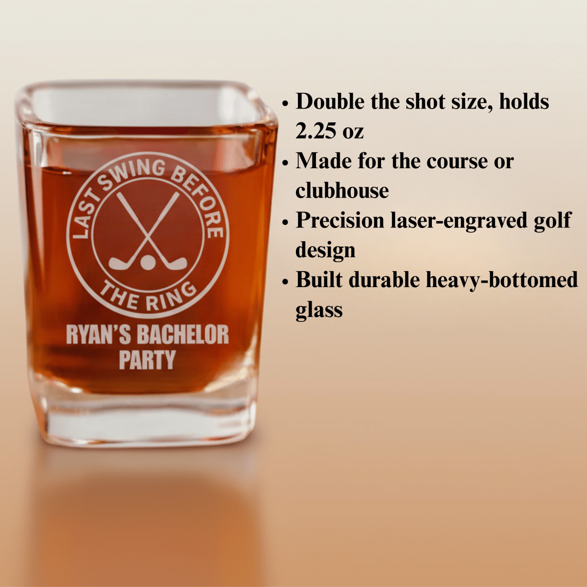 Last Single Swing Shot Glass - Golf - GroomsDay