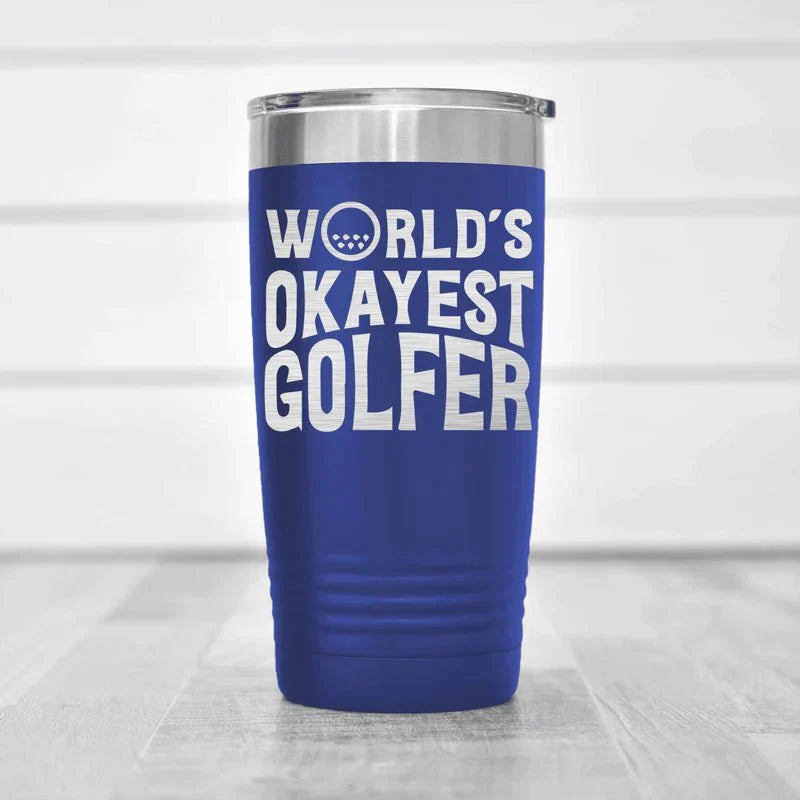 Insulated World's Okayest Tumbler - Golf - GroomsDay