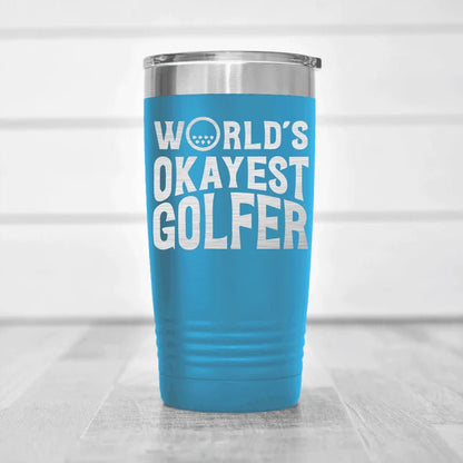 20oz stainless steel golf tumbler with double-wall insulation and fade-proof laser-etched design.