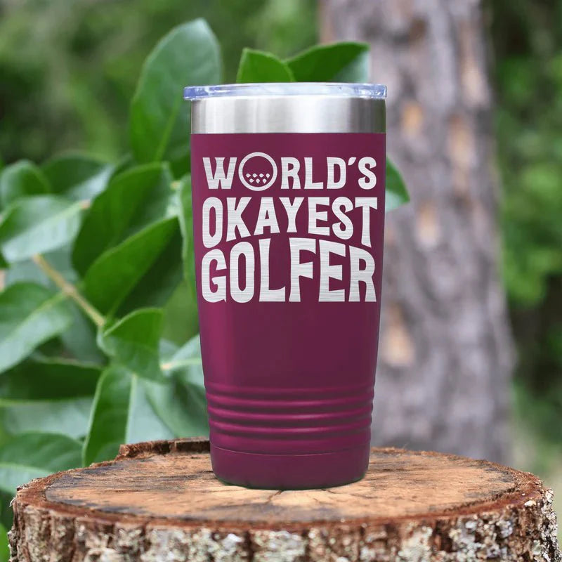 Insulated World's Okayest Tumbler - Golf - GroomsDay