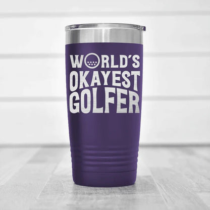 20oz stainless steel golf tumbler with double-wall insulation and fade-proof laser-etched design.