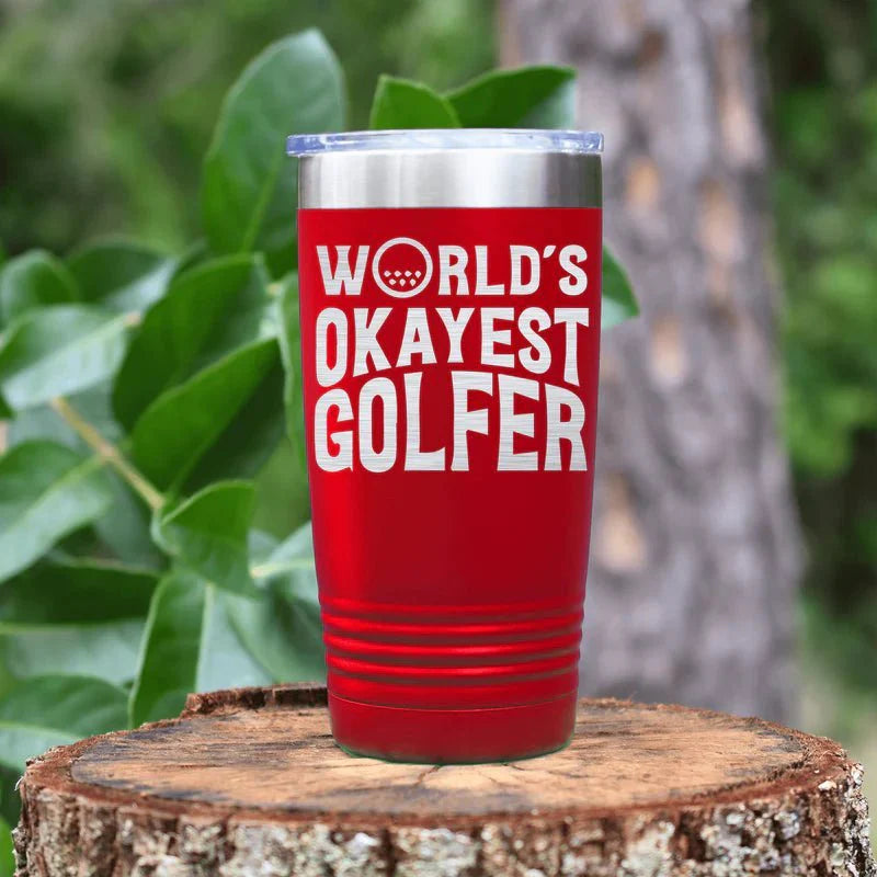 Insulated World's Okayest Tumbler - Golf - GroomsDay