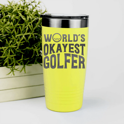 Insulated World's Okayest Tumbler - Golf - GroomsDay