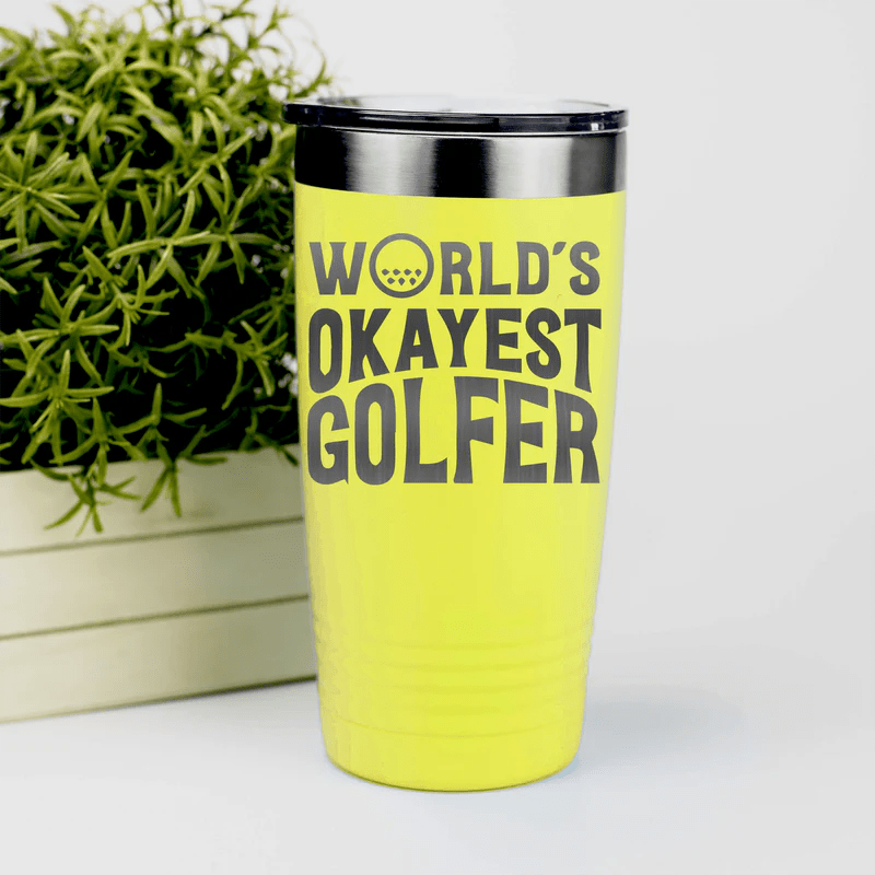 20oz stainless steel golf tumbler with double-wall insulation and fade-proof laser-etched design.