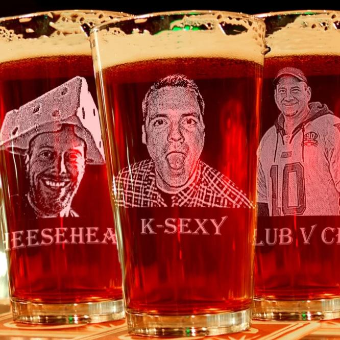 Custom Photo on Pint Glass - Groomsmen Gifts - GroomsDay