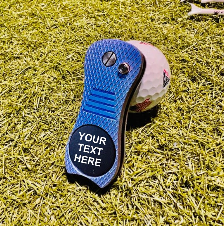 Sample Blue Divot Tool With Text 