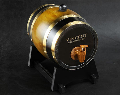 Custom Whiskey Barrel - Whiskey - GroomsDay