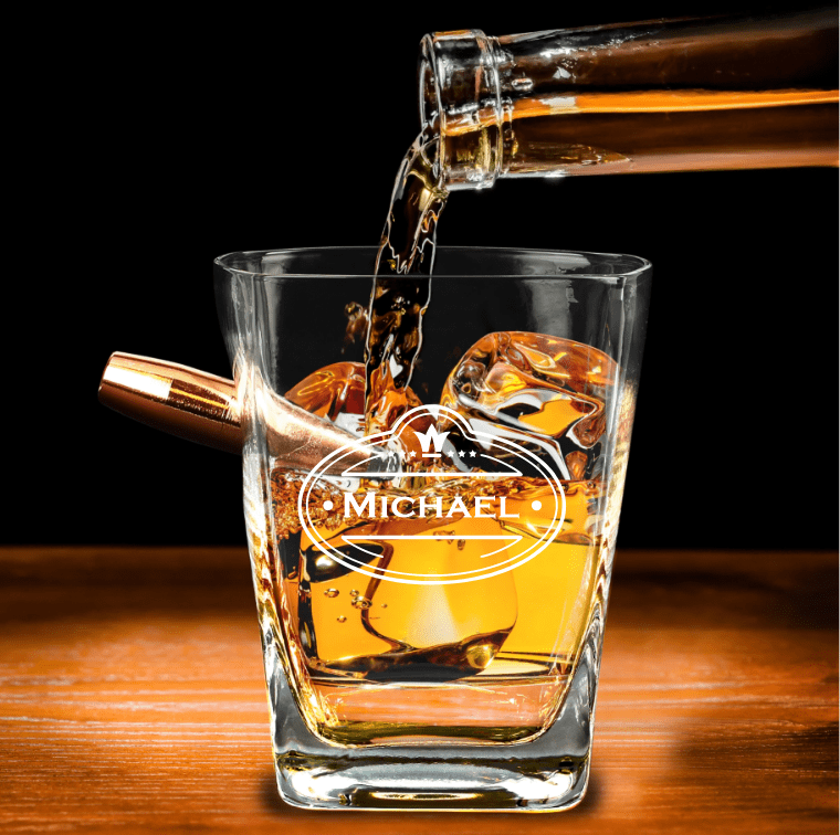 Personalized Bullet Whiskey Glass - Groomsmen Gifts - GroomsDay