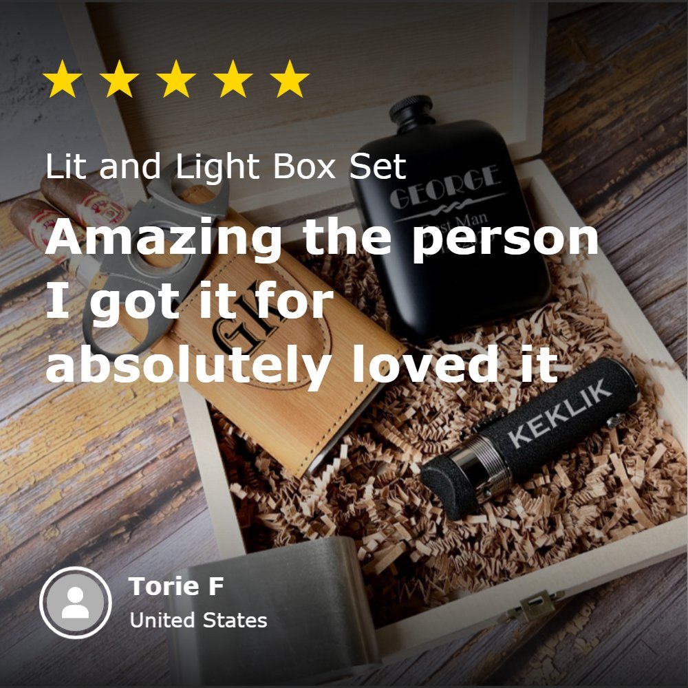 Lit And Light Box Set - Cigar - GroomsDay