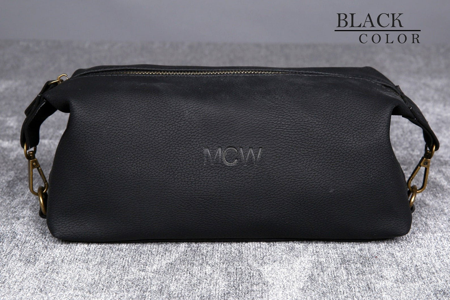 Personalized Brown Vegan Leather Dopp Kitt 