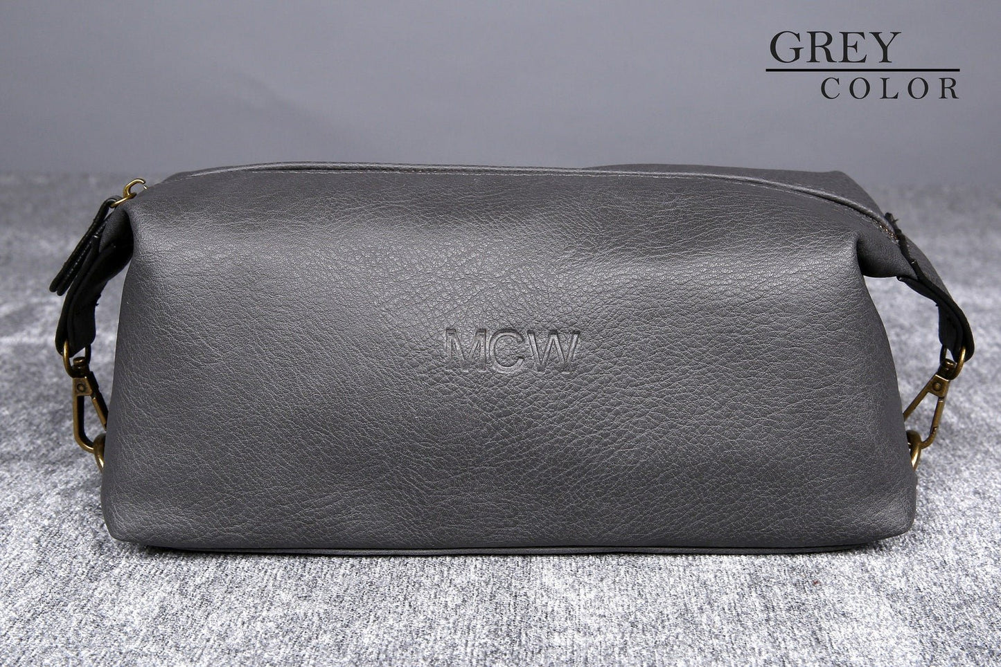 Personalized Brown Vegan Leather Dopp Kitt 