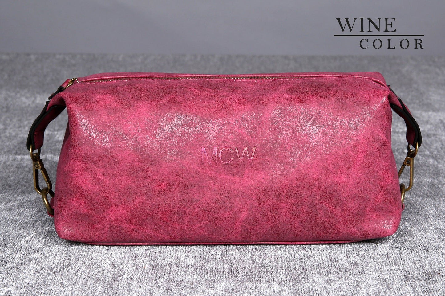 Personalized Brown Vegan Leather Dopp Kitt 