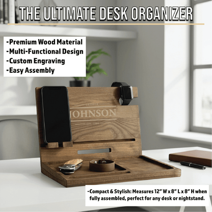 Personalized Wooden Docking Station - Anniversary - GroomsDay