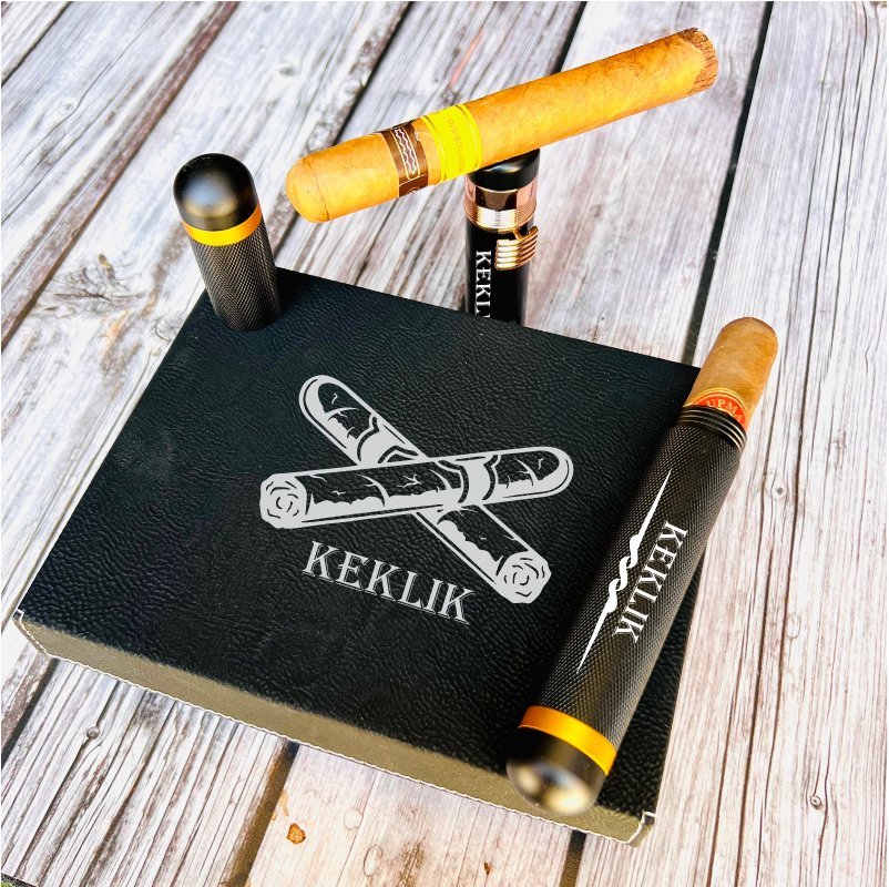 Cigar Accessories Gift Set - Cigar Case - GroomsDay