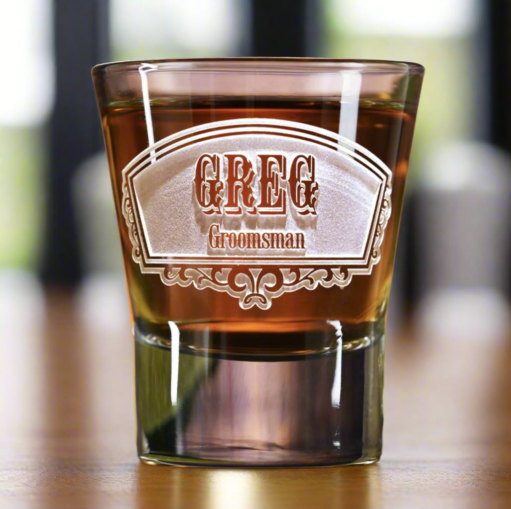 Shot Glasses Name Personalized Groomsman Design