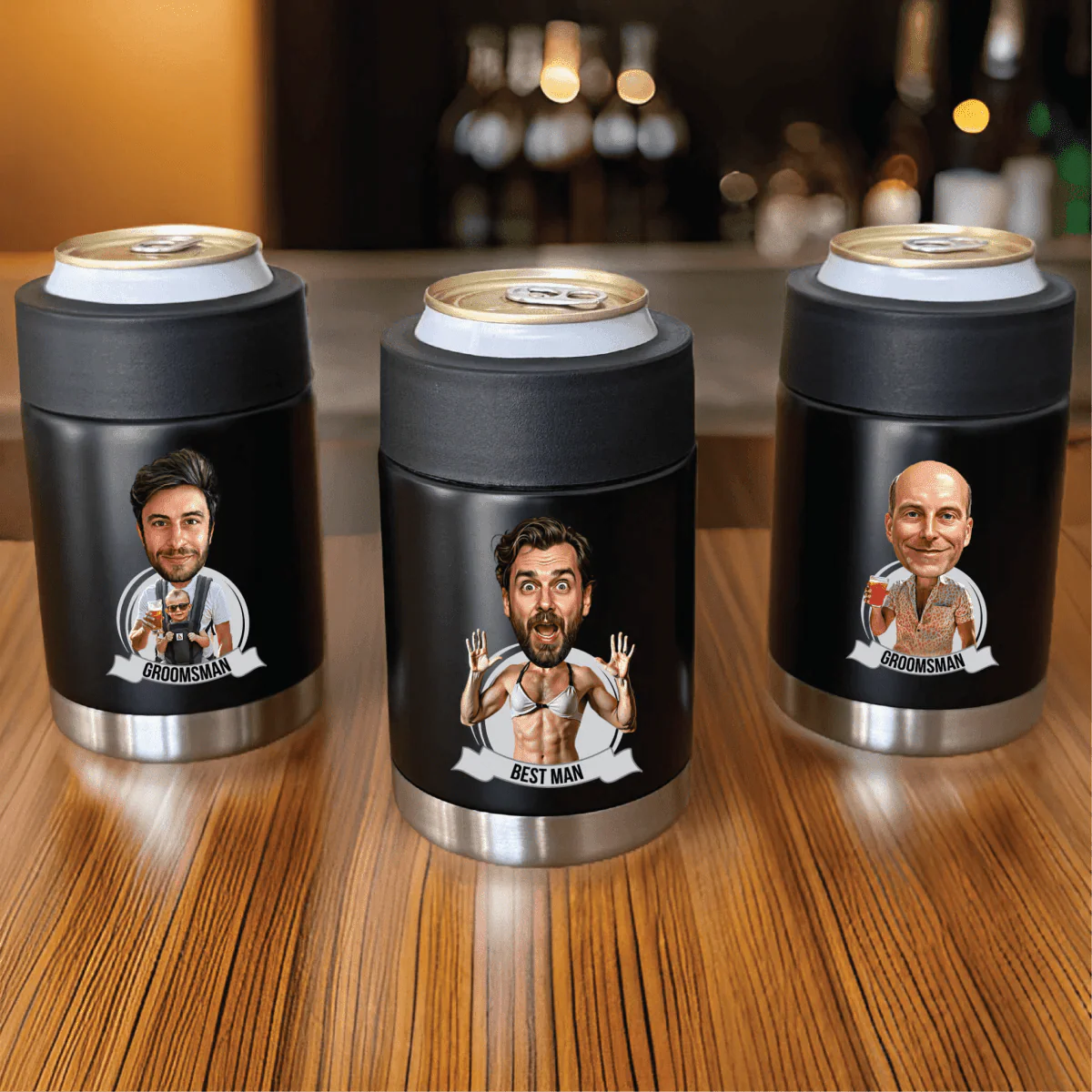 Custom Caricature Koozies - Bachelor Party - GroomsDay