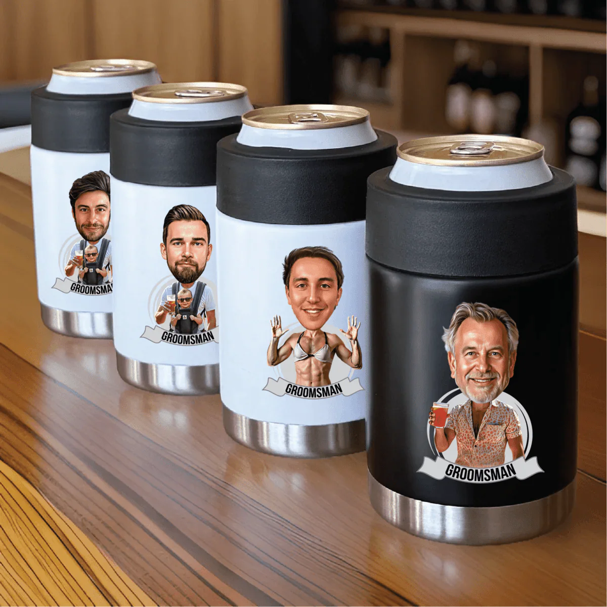 Custom Caricature Koozies - Bachelor Party - GroomsDay