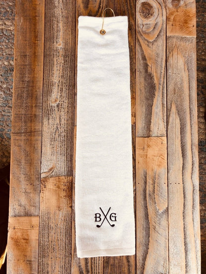 Monogrammed Golf Towel - Golf Towel - GroomsDay