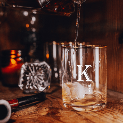 Gold Rimmed Whiskey Glass Set - Whiskey Glass Set - GroomsDay