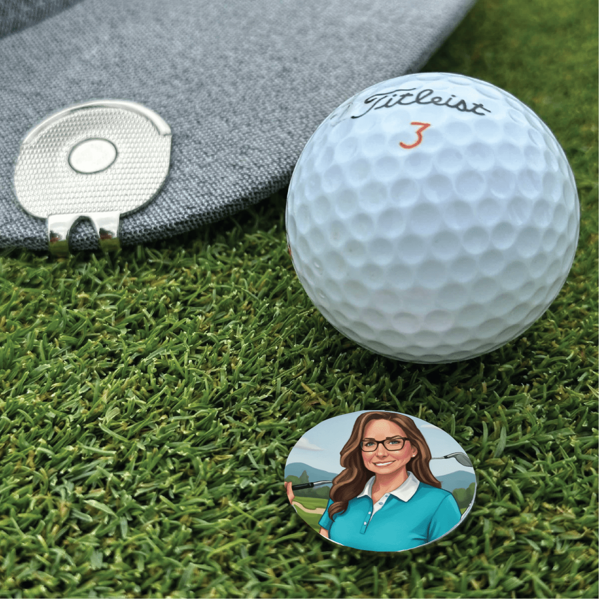 Personalized Cartoon Ball Marker - Golf - GroomsDay