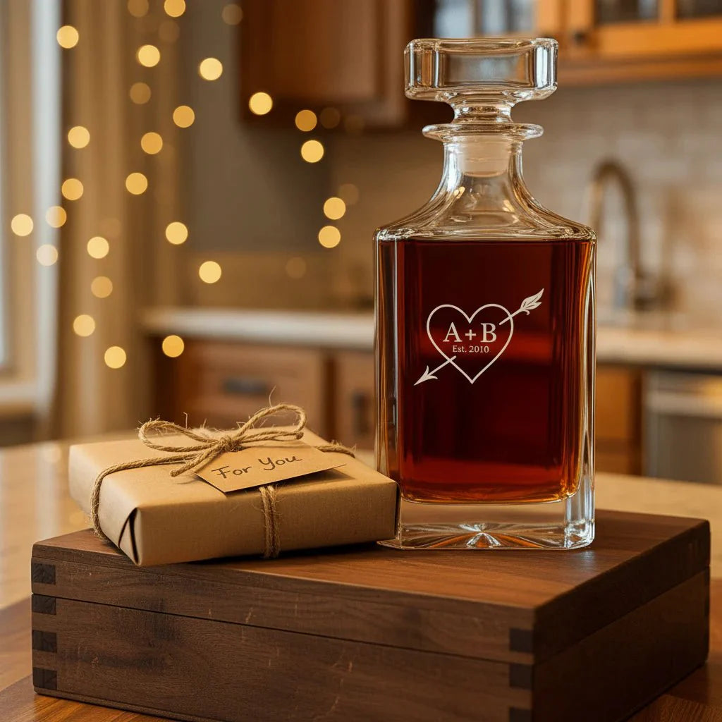 Forever Yours Anniversary Decanter - personalized decanter - GroomsDay